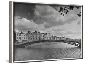 View of the Liffey River and the Metal Bridge in Dublin-Hans Wild-Framed Photographic Print