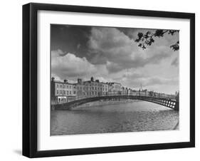 View of the Liffey River and the Metal Bridge in Dublin-Hans Wild-Framed Photographic Print