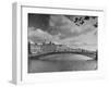 View of the Liffey River and the Metal Bridge in Dublin-Hans Wild-Framed Photographic Print