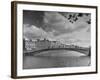 View of the Liffey River and the Metal Bridge in Dublin-Hans Wild-Framed Photographic Print