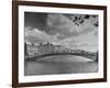 View of the Liffey River and the Metal Bridge in Dublin-Hans Wild-Framed Photographic Print