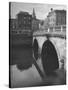 View of the Liffey River and the Metal Bridge in Dublin-Hans Wild-Stretched Canvas