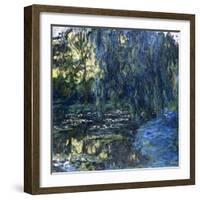 View of the Lilypond with Willow, C.1917-1919-Claude Monet-Framed Giclee Print