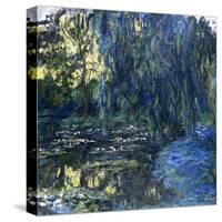 View of the Lilypond with Willow, C.1917-1919-Claude Monet-Stretched Canvas