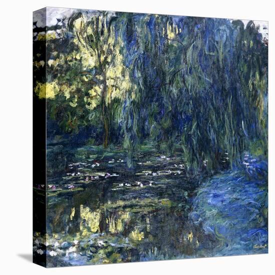 View of the Lilypond with Willow, C.1917-1919-Claude Monet-Stretched Canvas