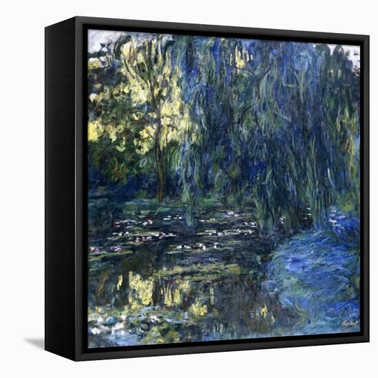 View of the Lilypond with Willow, C.1917-1919-Claude Monet-Framed Stretched Canvas