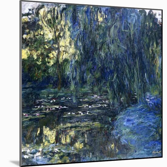 View of the Lilypond with Willow, C.1917-1919-Claude Monet-Mounted Premium Giclee Print