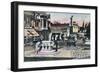 View of the Lithia Fountain Square - Ashland, OR-Lantern Press-Framed Art Print