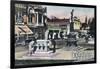 View of the Lithia Fountain Square - Ashland, OR-Lantern Press-Framed Art Print