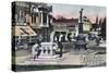 View of the Lithia Fountain Square - Ashland, OR-Lantern Press-Stretched Canvas