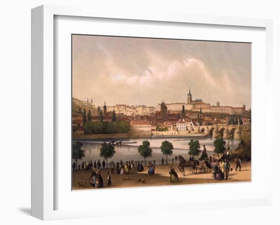 View of the Little Quarter and Prague Castle Hradcany, C.1845-Francois Joseph Sandmann-Framed Giclee Print