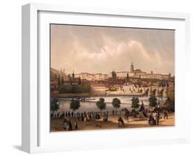 View of the Little Quarter and Prague Castle Hradcany, C.1845-Francois Joseph Sandmann-Framed Giclee Print