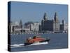 View of the Liverpool Skyline and the Liver Building, Taken from the Mersey Ferry-Ethel Davies-Stretched Canvas