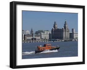 View of the Liverpool Skyline and the Liver Building, Taken from the Mersey Ferry-Ethel Davies-Framed Photographic Print