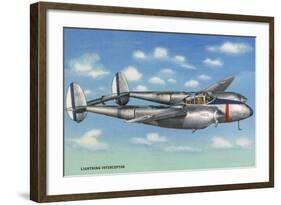 View of the Lockheed P-38 Lightning Interceptor Fighter-Lantern Press-Framed Art Print