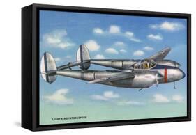 View of the Lockheed P-38 Lightning Interceptor Fighter-Lantern Press-Framed Stretched Canvas