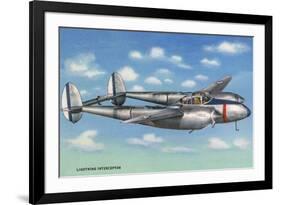 View of the Lockheed P-38 Lightning Interceptor Fighter-Lantern Press-Framed Art Print