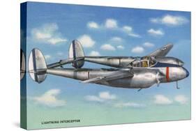 View of the Lockheed P-38 Lightning Interceptor Fighter-Lantern Press-Stretched Canvas