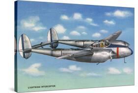 View of the Lockheed P-38 Lightning Interceptor Fighter-Lantern Press-Stretched Canvas