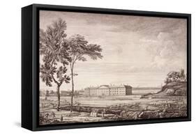 View of the London Hospital in Whitechapel Road, 1753-Jean Baptiste Claude Chatelain-Framed Stretched Canvas