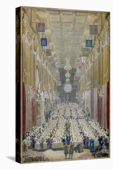 View of the Lord Mayor's Dinner at the Guildhall, City of London, 1828-George Scharf-Stretched Canvas