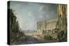 View of the Louvre, C1743-1807-Pierre Antoine De Machy-Stretched Canvas