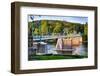 View of the Lumberville-Raven Rock Bridge, Pennsylvania-George Oze-Framed Photographic Print