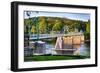 View of the Lumberville-Raven Rock Bridge, Pennsylvania-George Oze-Framed Photographic Print