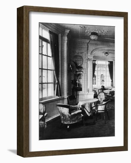 View of the Luxurious Reading Room Onboard the Titanic-null-Framed Photographic Print