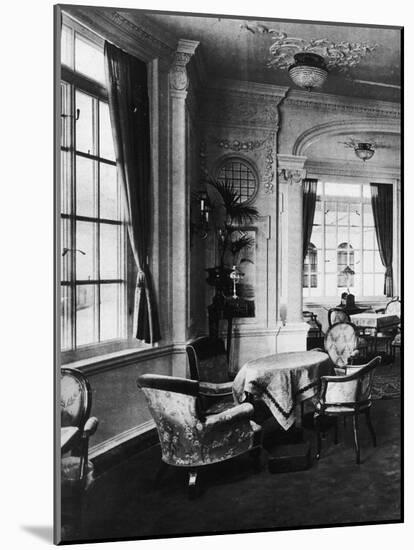 View of the Luxurious Reading Room Onboard the Titanic-null-Mounted Photographic Print