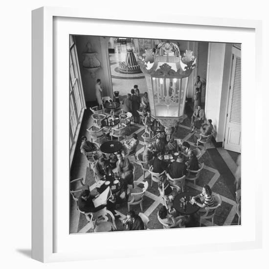 View of the Main Dining Room in the Hotel Quitandinha in Brazil-Frank Scherschel-Framed Photographic Print