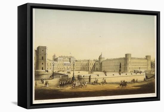 View of the Main Gatchina Palace, Mid of the 19th C-Carl Schulz-Framed Stretched Canvas