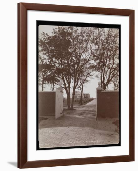 View of the Main House from the Stable Gates, on F.G. Bourne's Estate at Oa-Byron Company-Framed Giclee Print