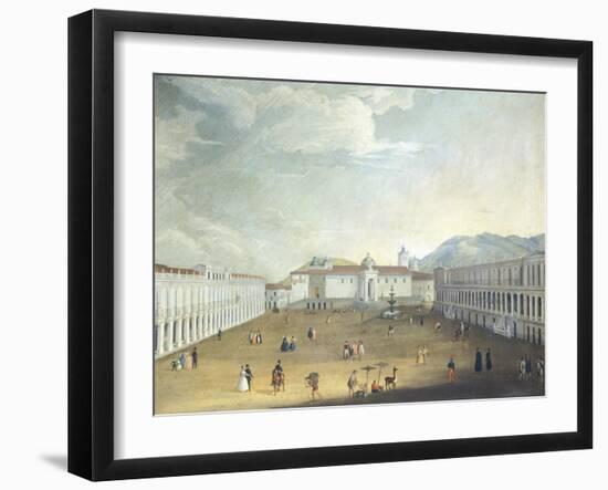 View of the Main Square of Quito, 1843-Apollonius Anian-Framed Giclee Print