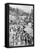 View of the Main Street, Deadwood, Dakota Territory, 1877-null-Framed Stretched Canvas