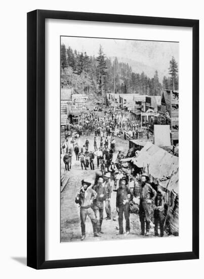 View of the Main Street, Deadwood, Dakota Territory, 1877-null-Framed Giclee Print