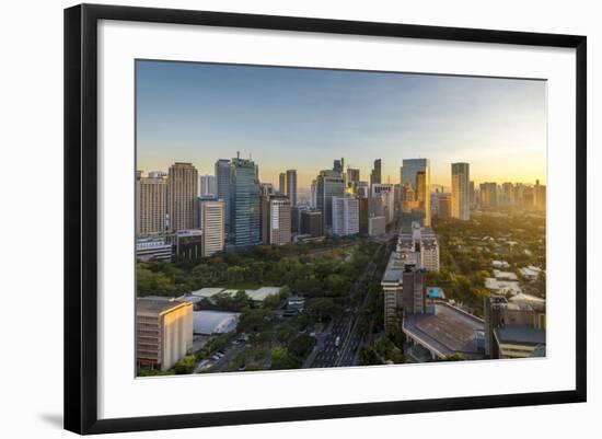 View of the Makati District in Manila at Sunrise, Philippines, Southeast Asia, Asia-Andrew Sproule-Framed Photographic Print