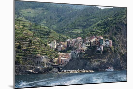 View of the Manarola, Riomaggiore, La Spezia, Liguria, Italy-null-Mounted Premium Photographic Print