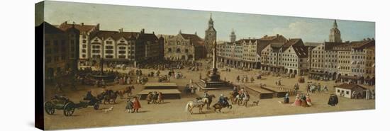 View of the Marienplatz, Munich, ca. 1750 (Detail)-Joseph Stephan-Stretched Canvas