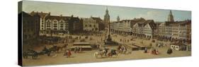 View of the Marienplatz, Munich, ca. 1750 (Detail)-Joseph Stephan-Stretched Canvas