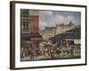 View of the Market at Les Halles, c. 1828-Guiseppe Canella-Framed Giclee Print