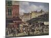 View of the Market at Les Halles, c. 1828-Guiseppe Canella-Mounted Giclee Print