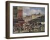 View of the Market at Les Halles, c. 1828-Guiseppe Canella-Framed Giclee Print