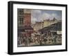 View of the Market at Les Halles, c. 1828-Guiseppe Canella-Framed Giclee Print