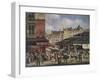 View of the Market at Les Halles, c. 1828-Guiseppe Canella-Framed Giclee Print