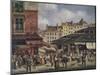 View of the Market at Les Halles, c. 1828-Guiseppe Canella-Mounted Giclee Print