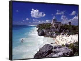 View of the Mayan site of Tulum, Yucatan, Mexico-Greg Johnston-Framed Photographic Print