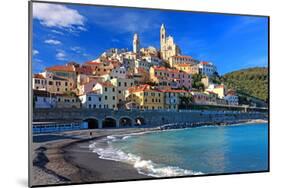 View of the Medieval Old Town of Cervo, Province of Imperia, Liguria, Italy-null-Mounted Art Print