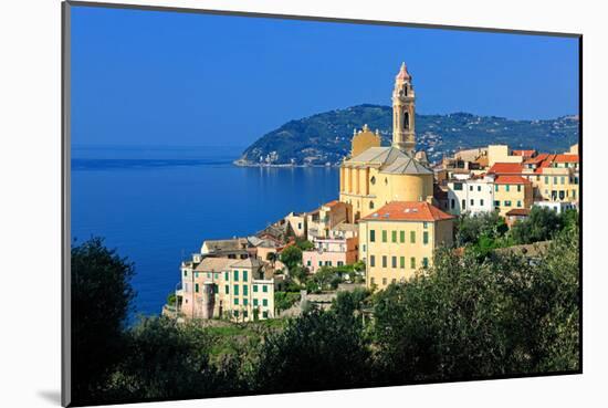 View of the Medieval Old Town of Cervo, Province of Imperia, Liguria, Italy-null-Mounted Art Print