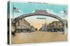 View of the Modesto Welcoming Arch - Modesto, CA-Lantern Press-Stretched Canvas